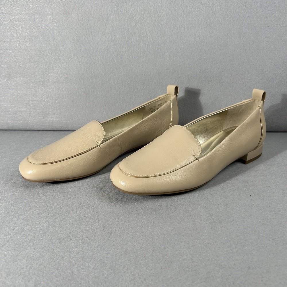 Naturalizer Jordyn Coastal Tan Leather Loafers Womens 7.5M Almond Toe Flats New
